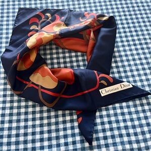 Christian Dior Vintage 70s/80s Silk Scarf 30inx30in